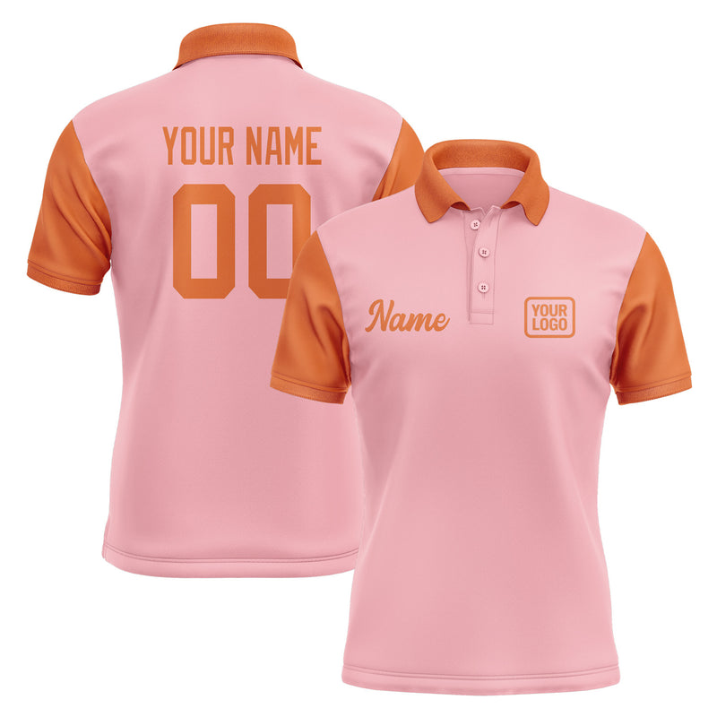 Custom Light Pink Orange Short-Sleeve Polo Shirt PO212828B128