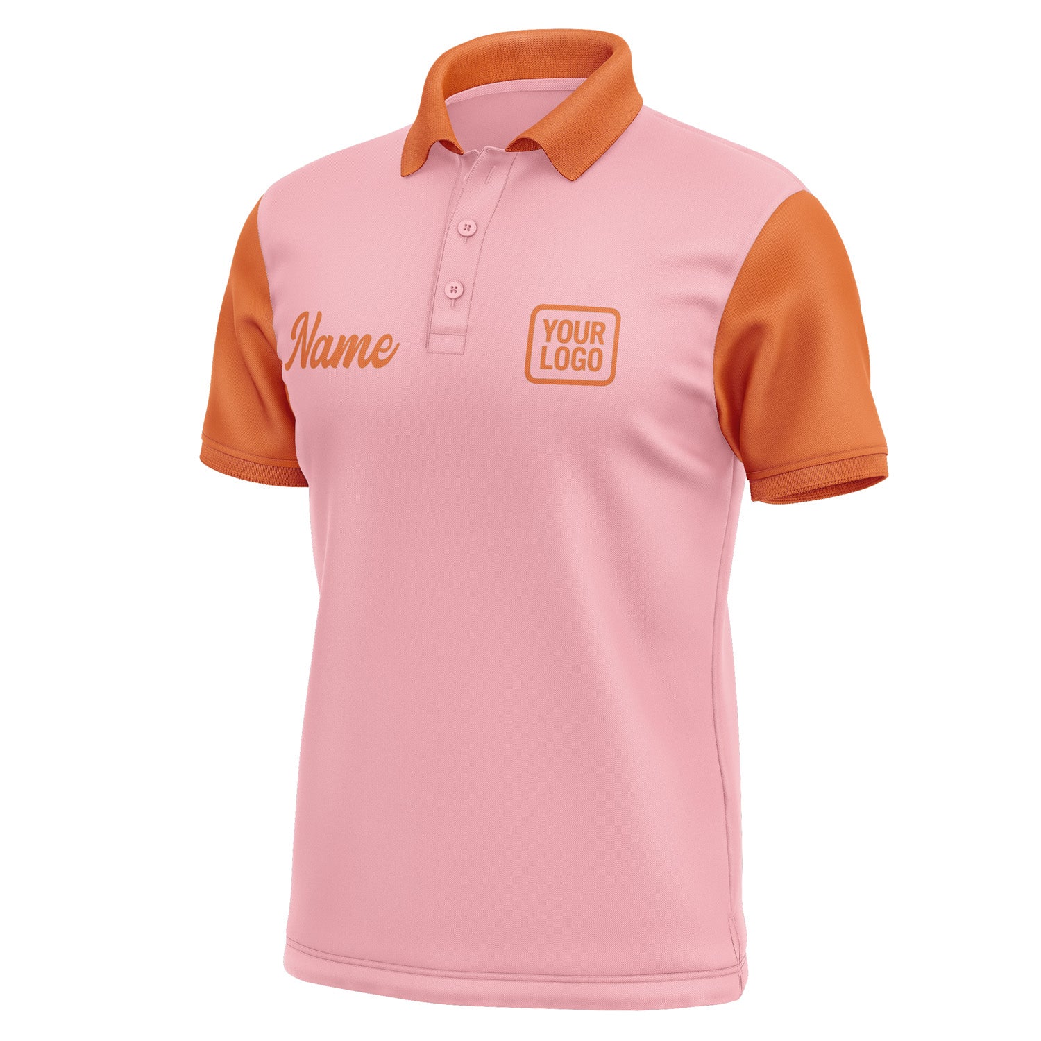 Custom Light Pink Orange Short-Sleeve Polo Shirt PO212828B128