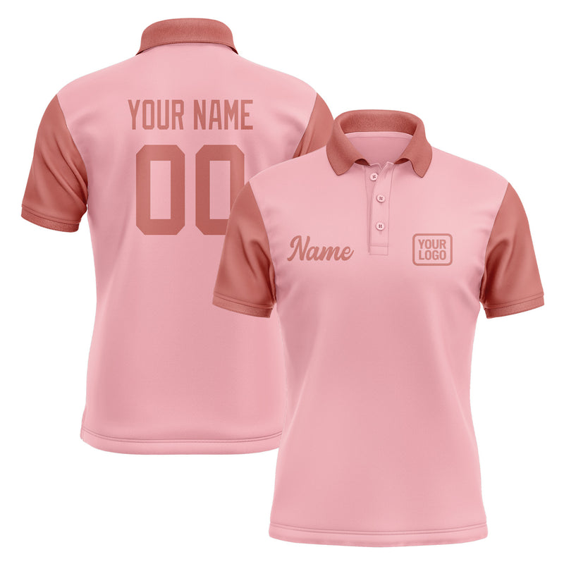 Custom Light Pink Copper Rose Short-Sleeve Polo Shirt PO212929B129