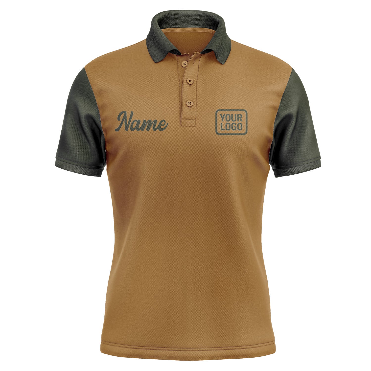 Custom Khaki Olive Short-Sleeve Polo Shirt PO220202B102