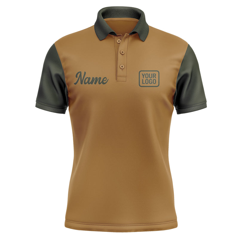 Custom Khaki Olive Short-Sleeve Polo Shirt PO220202B102