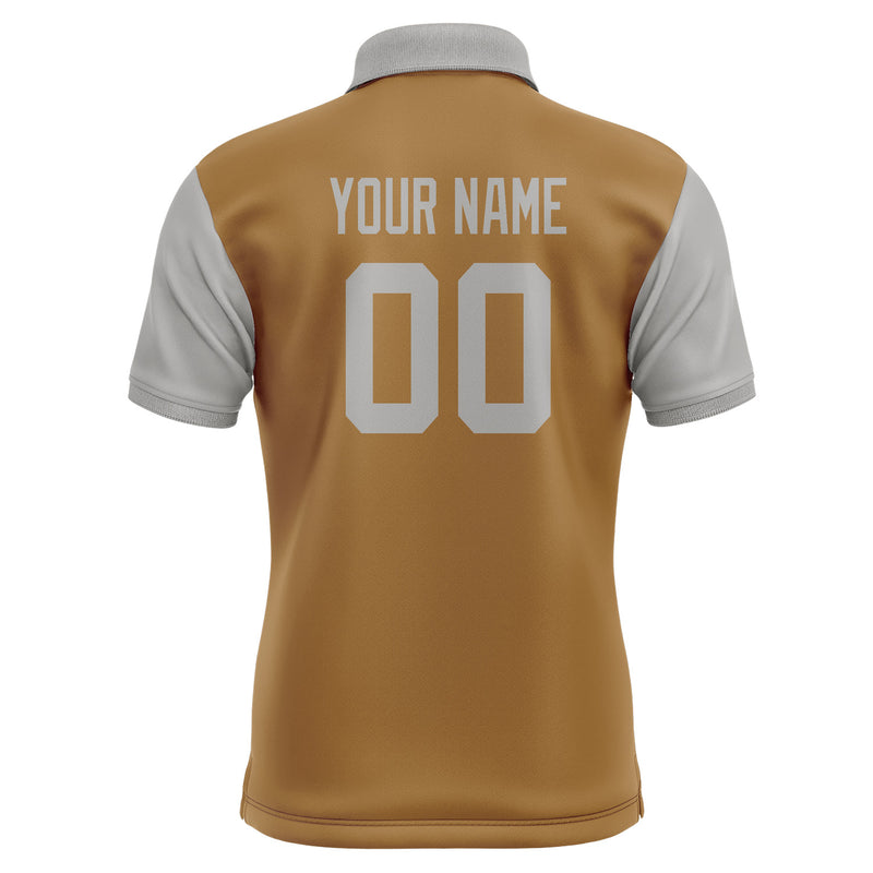Custom Khaki Gray Short-Sleeve Polo Shirt PO220404B104