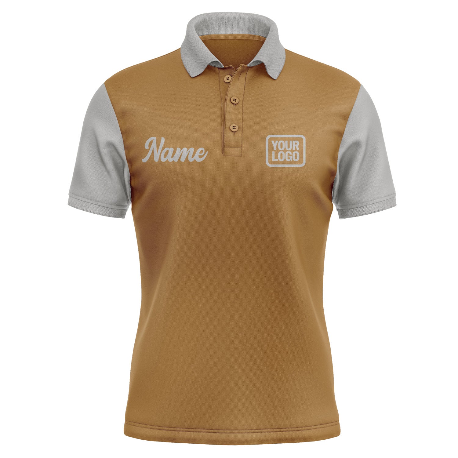 Custom Khaki Gray Short-Sleeve Polo Shirt PO220404B104
