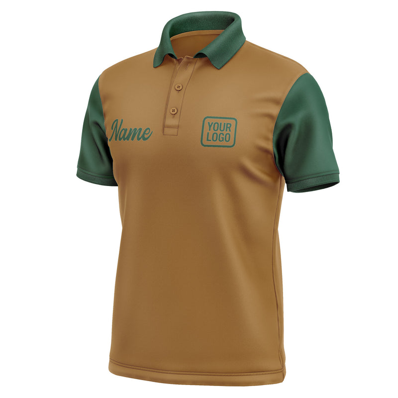 Custom Khaki Green Short-Sleeve Polo Shirt PO220505B105