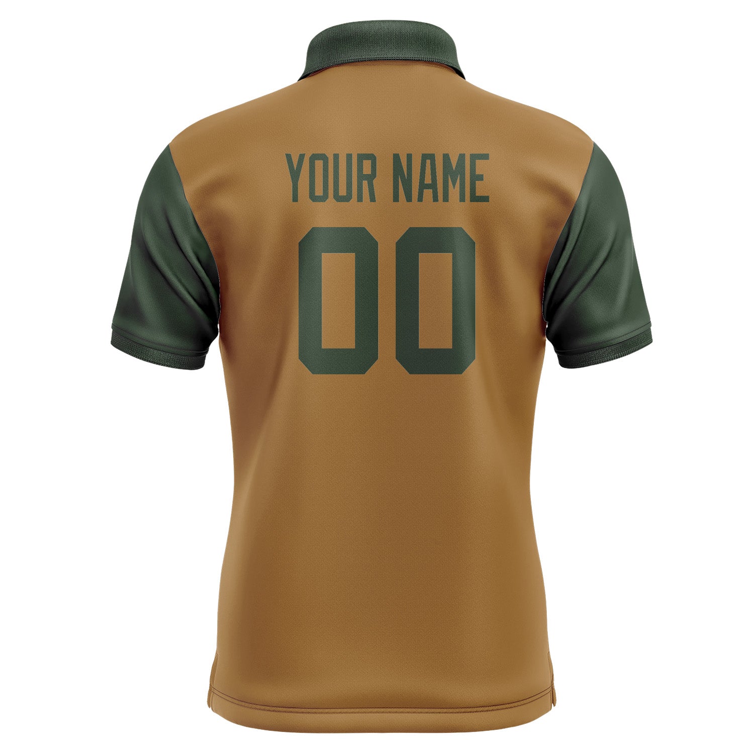 Custom Khaki Dark Green Short-Sleeve Polo Shirt PO220606B106