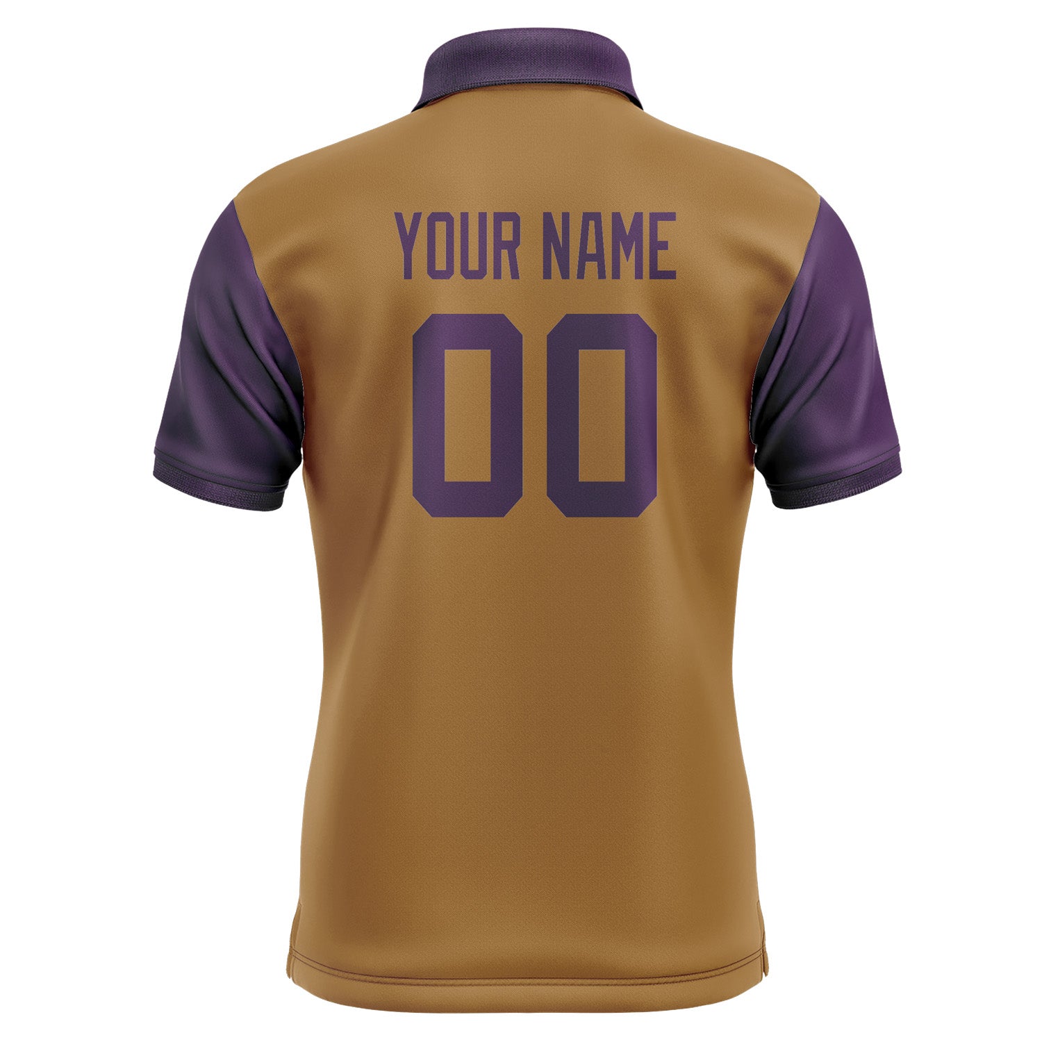 Custom Khaki Purple Short-Sleeve Polo Shirt PO220707B107
