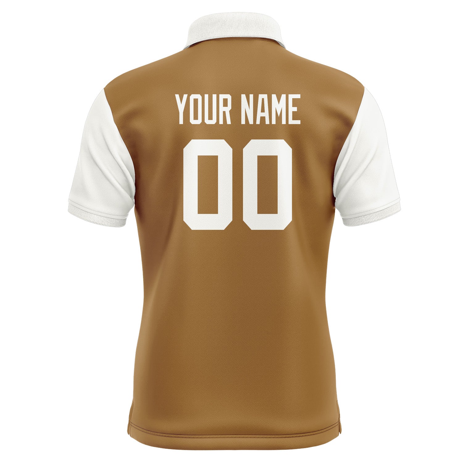 Custom Khaki White Short-Sleeve Polo Shirt PO221818B118