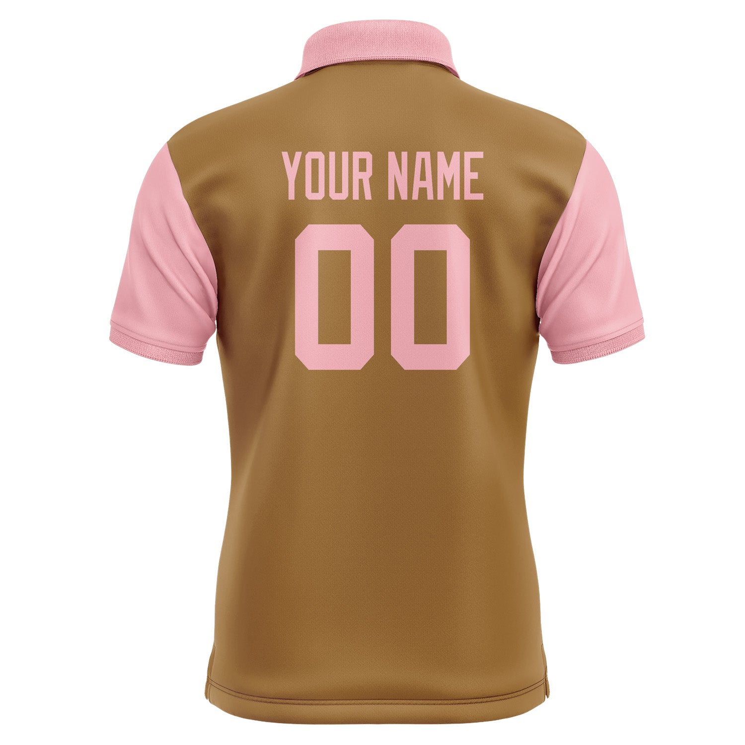 Custom Khaki Light Pink Short-Sleeve Polo Shirt PO222121B121