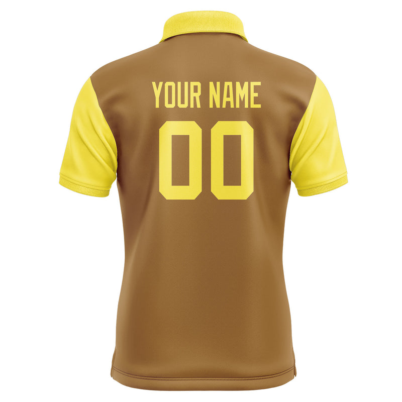 Custom Khaki Light Yellow Short-Sleeve Polo Shirt PO222626B126