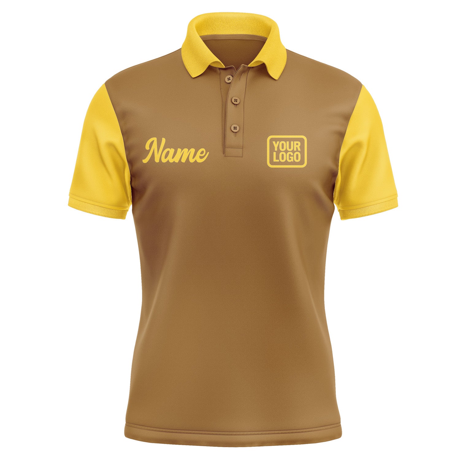 Custom Khaki Gold Short-Sleeve Polo Shirt PO223030B130