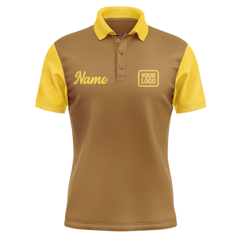 Custom Khaki Gold Short-Sleeve Polo Shirt PO223030B130