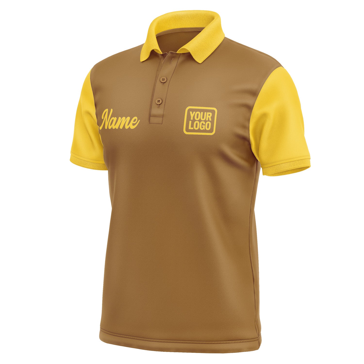 Custom Khaki Gold Short-Sleeve Polo Shirt PO223030B130
