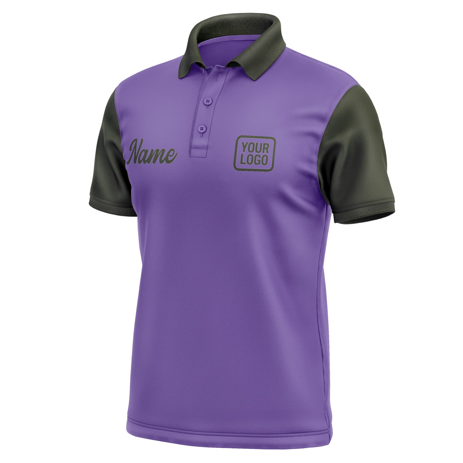 Custom Light Purple Olive Short-Sleeve Polo Shirt PO230202B102