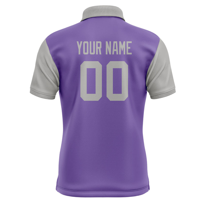 Custom Light Purple Gray Short-Sleeve Polo Shirt PO230404B104