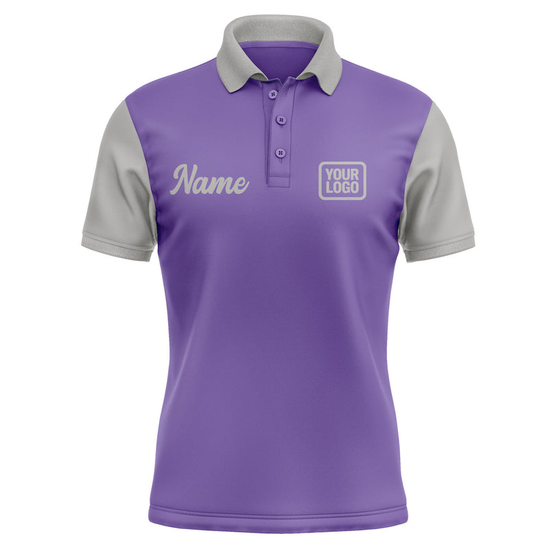 Custom Light Purple Gray Short-Sleeve Polo Shirt PO230404B104
