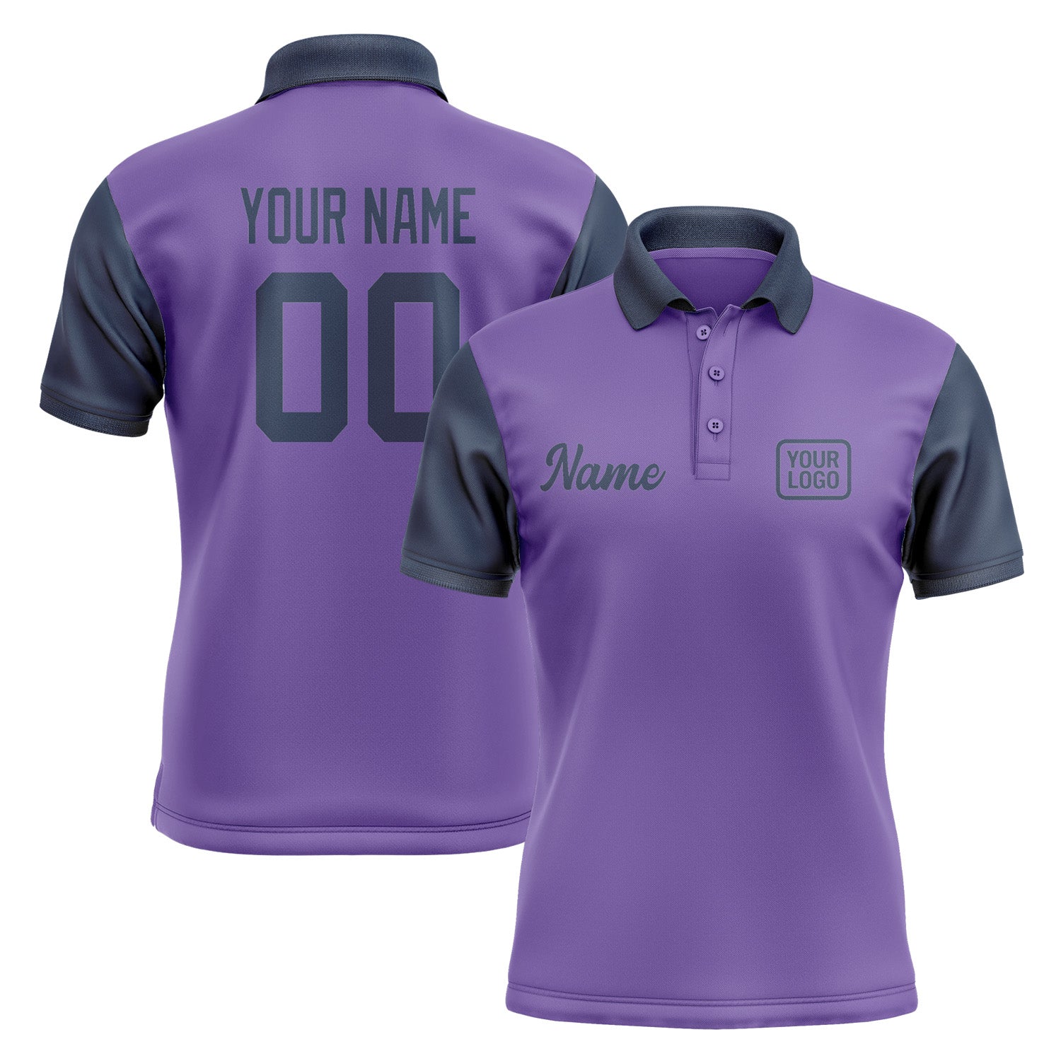 Custom Light Purple Blue Short-Sleeve Polo Shirt PO231010B110