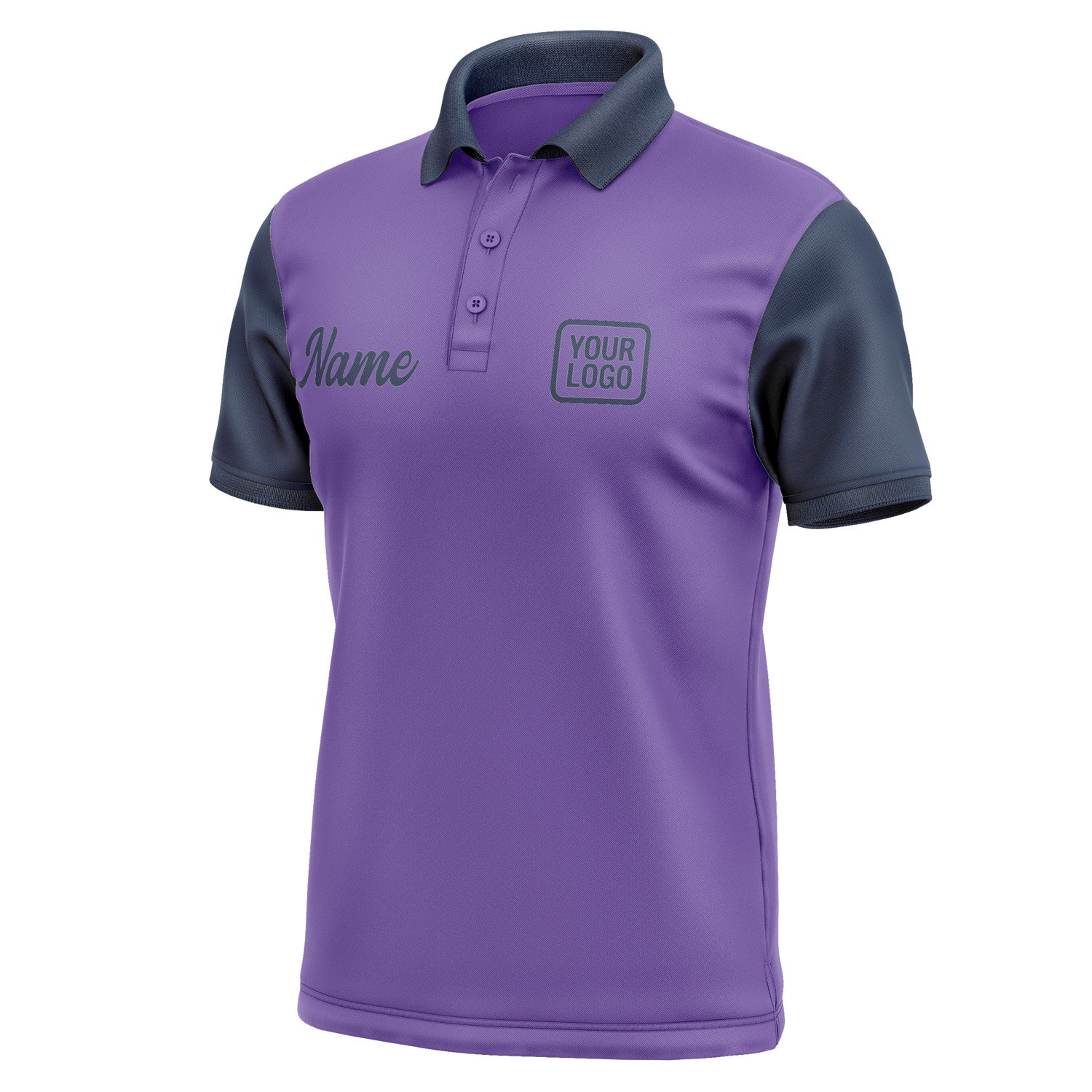 Custom Light Purple Blue Short-Sleeve Polo Shirt PO231010B110
