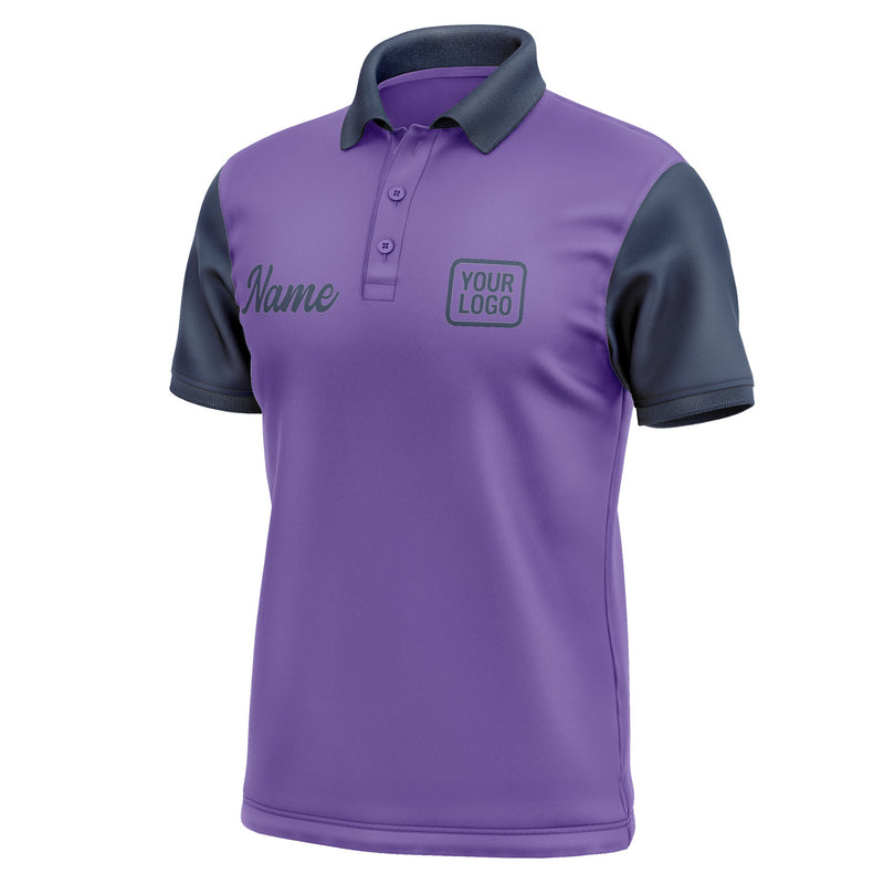 Custom Light Purple Blue Short-Sleeve Polo Shirt PO231010B110