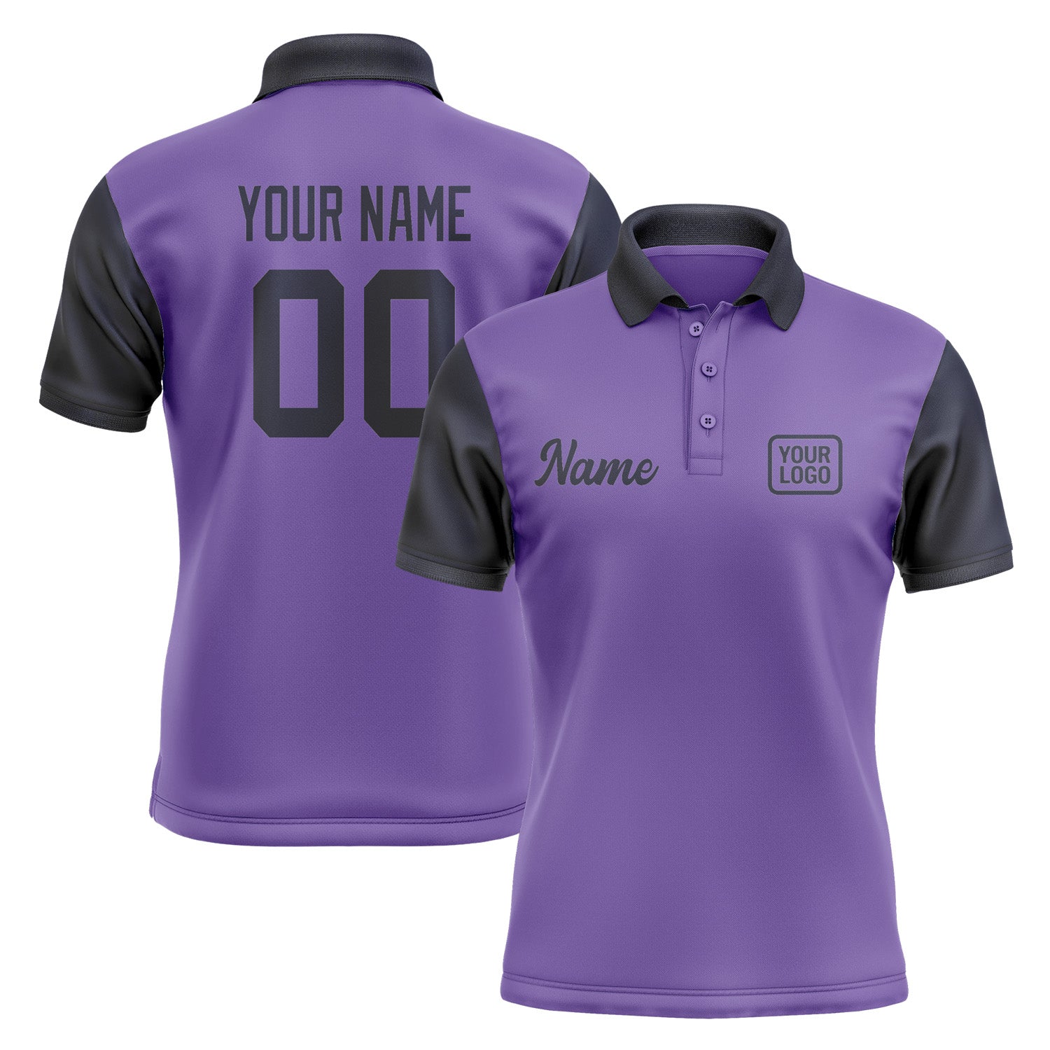 Custom Light Purple Navy Short-Sleeve Polo Shirt PO231111B111