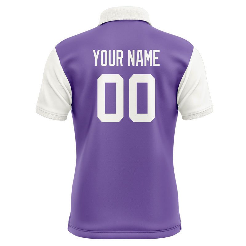 Custom Light Purple White Short-Sleeve Polo Shirt PO231818B118