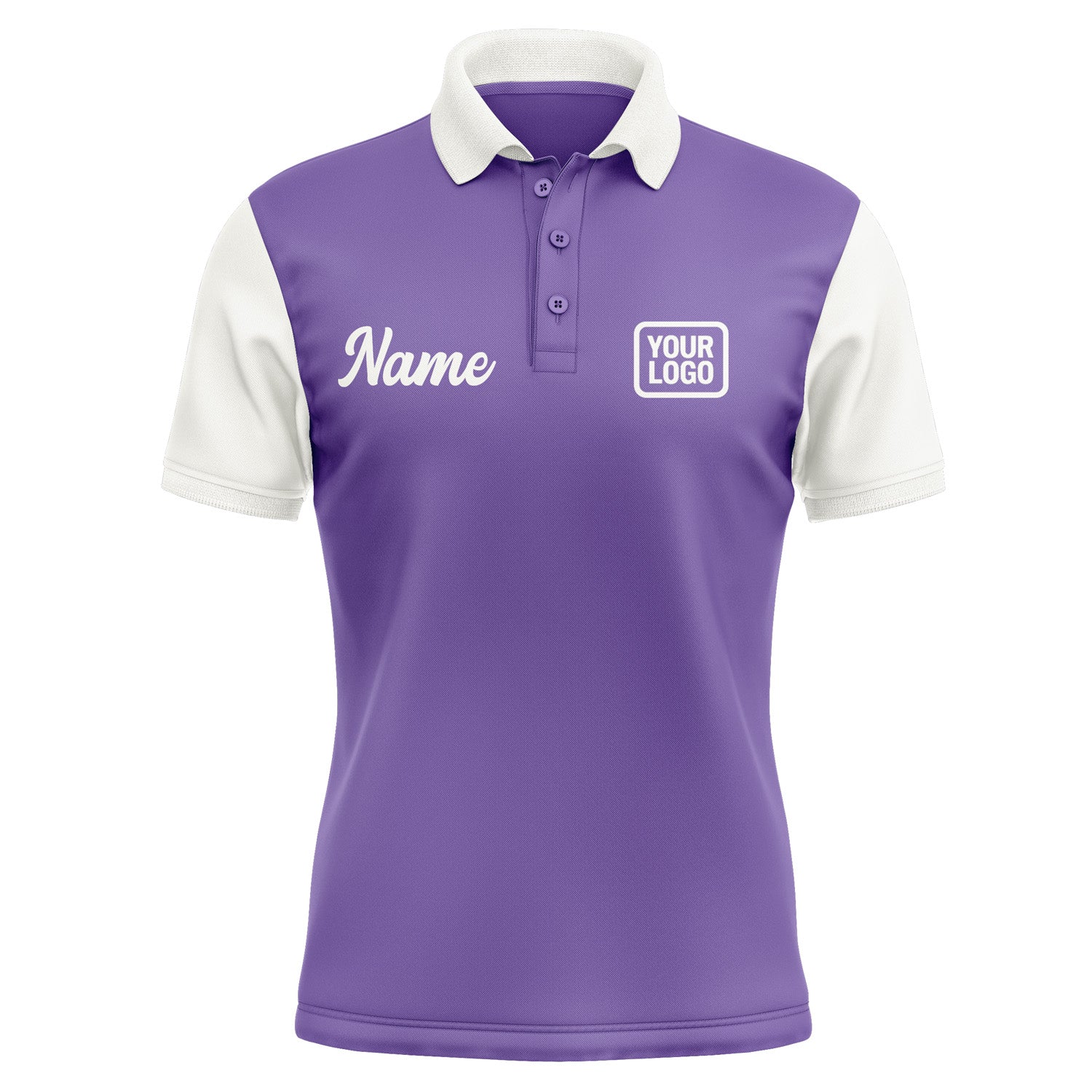 Custom Light Purple White Short-Sleeve Polo Shirt PO231818B118