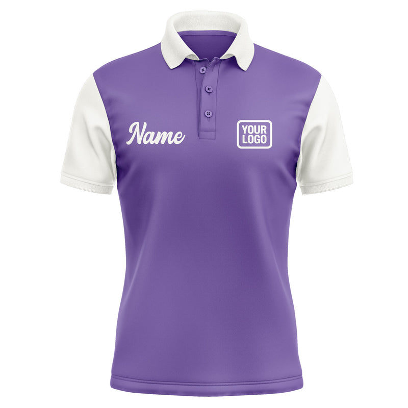 Custom Light Purple White Short-Sleeve Polo Shirt PO231818B118