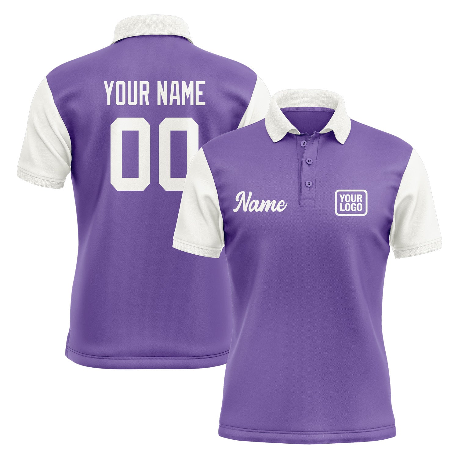 Custom Light Purple White Short-Sleeve Polo Shirt PO231818B118