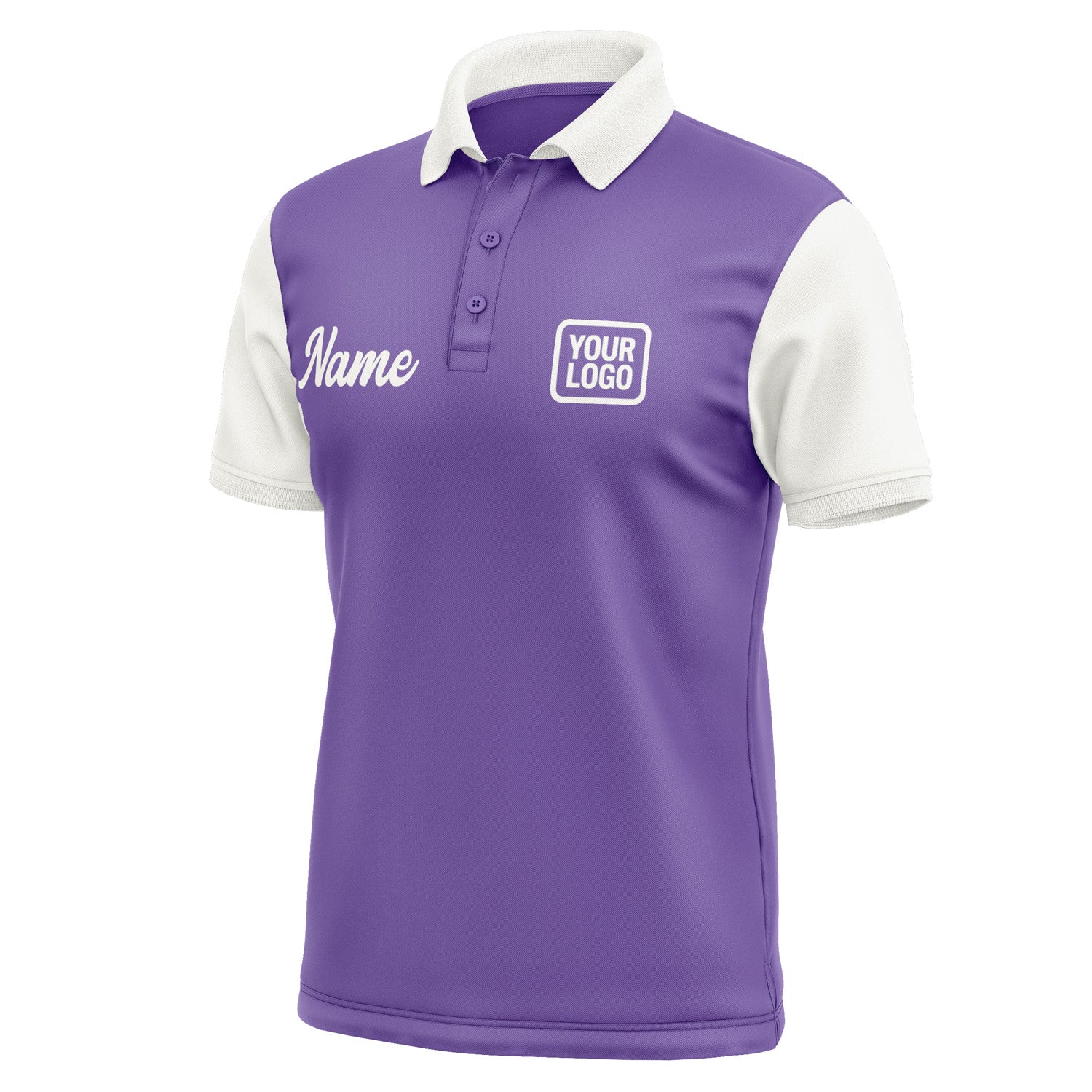 Custom Light Purple White Short-Sleeve Polo Shirt PO231818B118