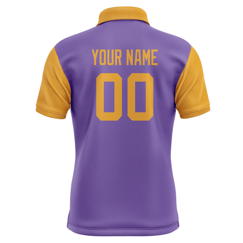 Custom Light Purple Yellow Short-Sleeve Polo Shirt PO231919B119