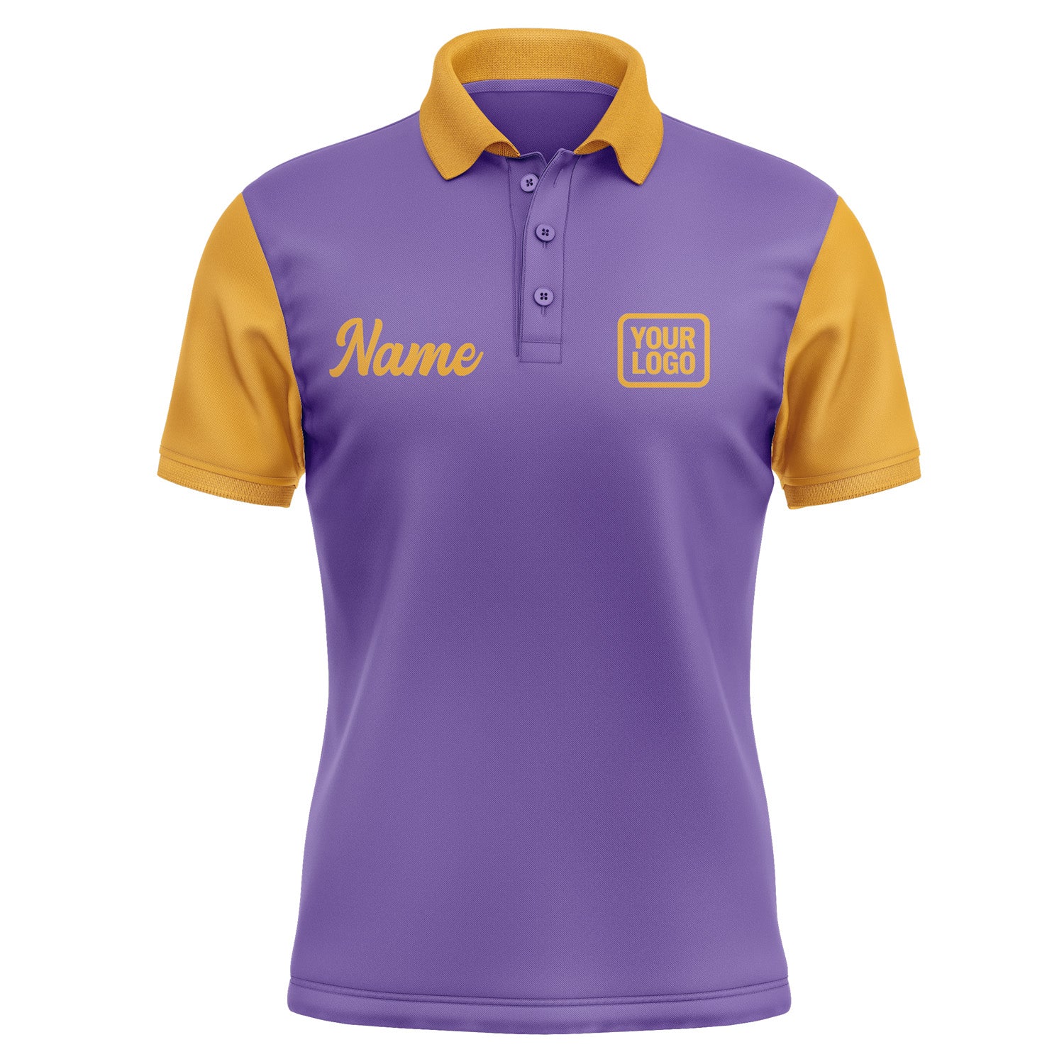 Custom Light Purple Yellow Short-Sleeve Polo Shirt PO231919B119