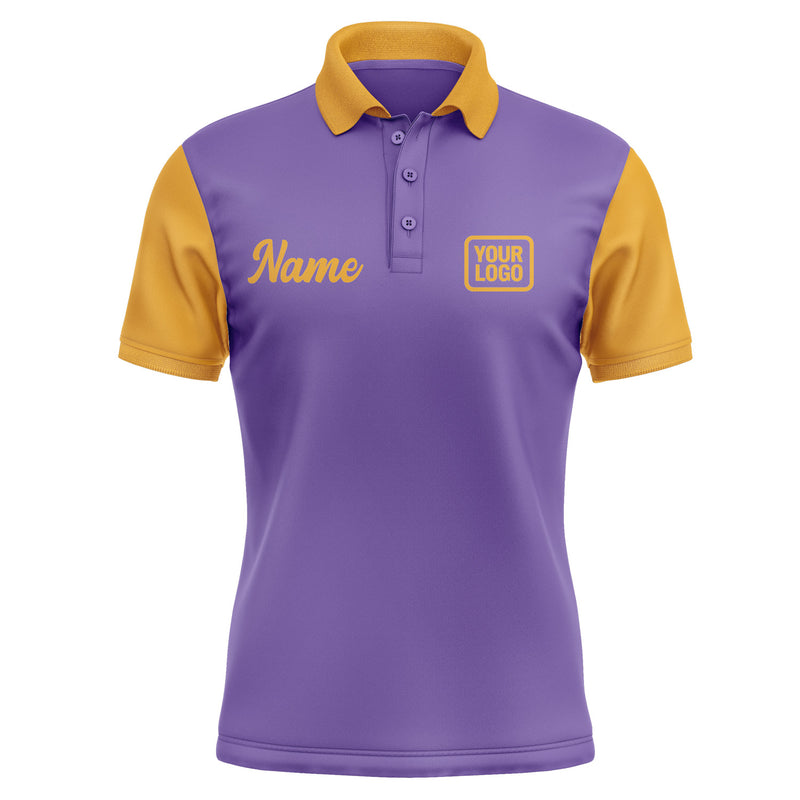 Custom Light Purple Yellow Short-Sleeve Polo Shirt PO231919B119