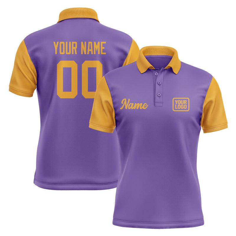 Custom Light Purple Yellow Short-Sleeve Polo Shirt PO231919B119