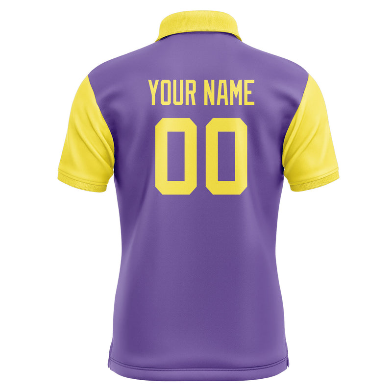 Custom Light Purple Light Yellow Short-Sleeve Polo Shirt PO232626B126