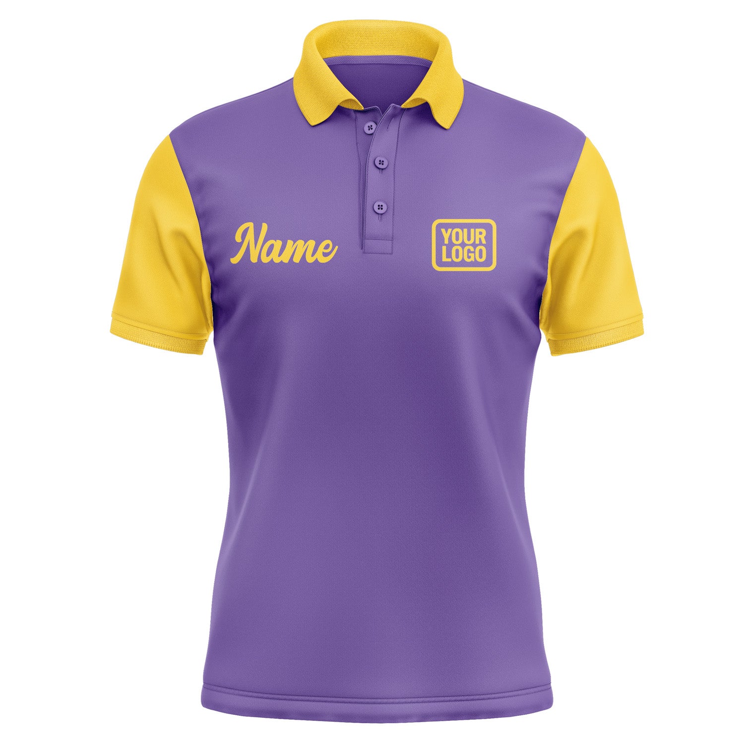 Custom Light Purple Gold Short-Sleeve Polo Shirt PO233030B130