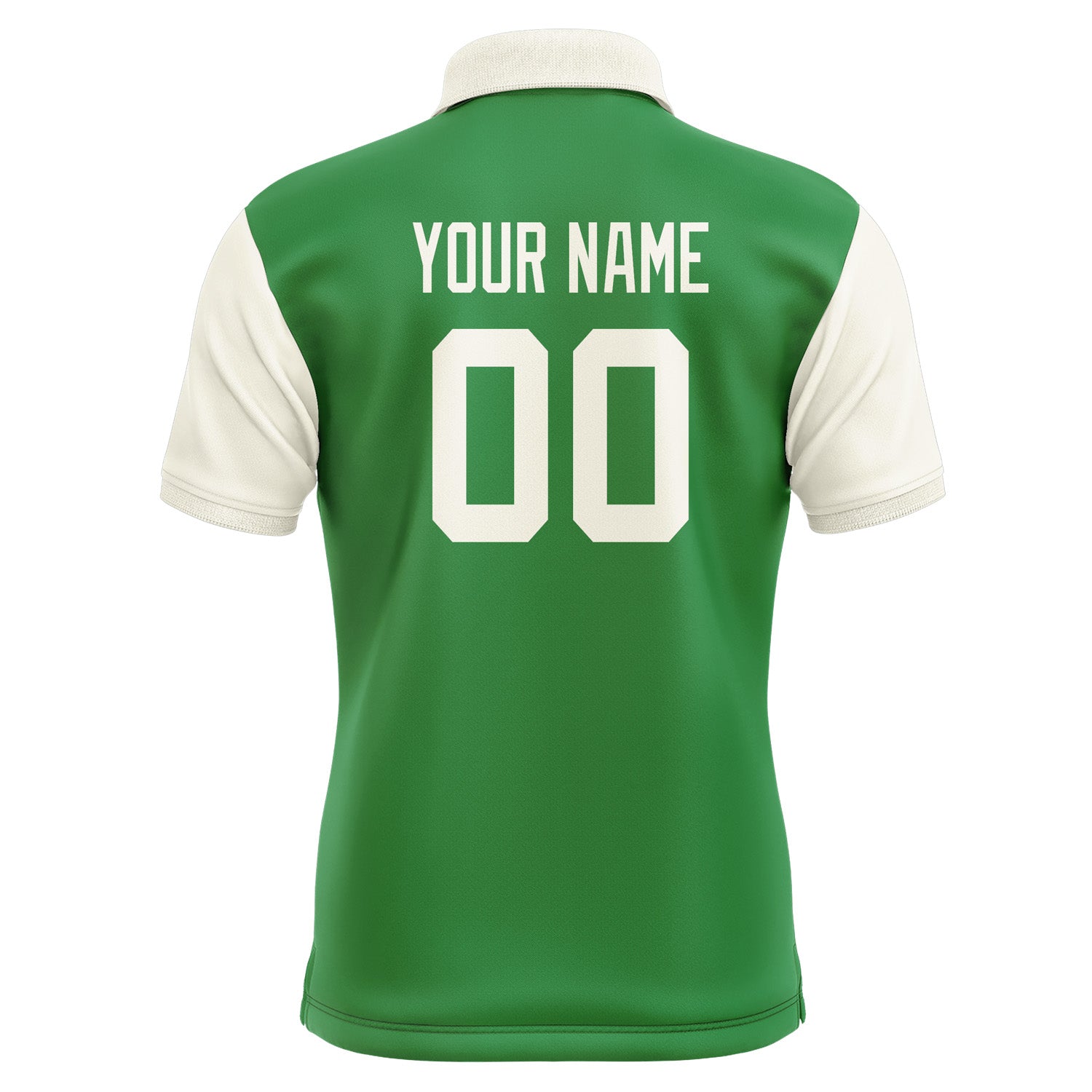 Custom Emerald Green Cream Short-Sleeve Polo Shirt PO240303B103