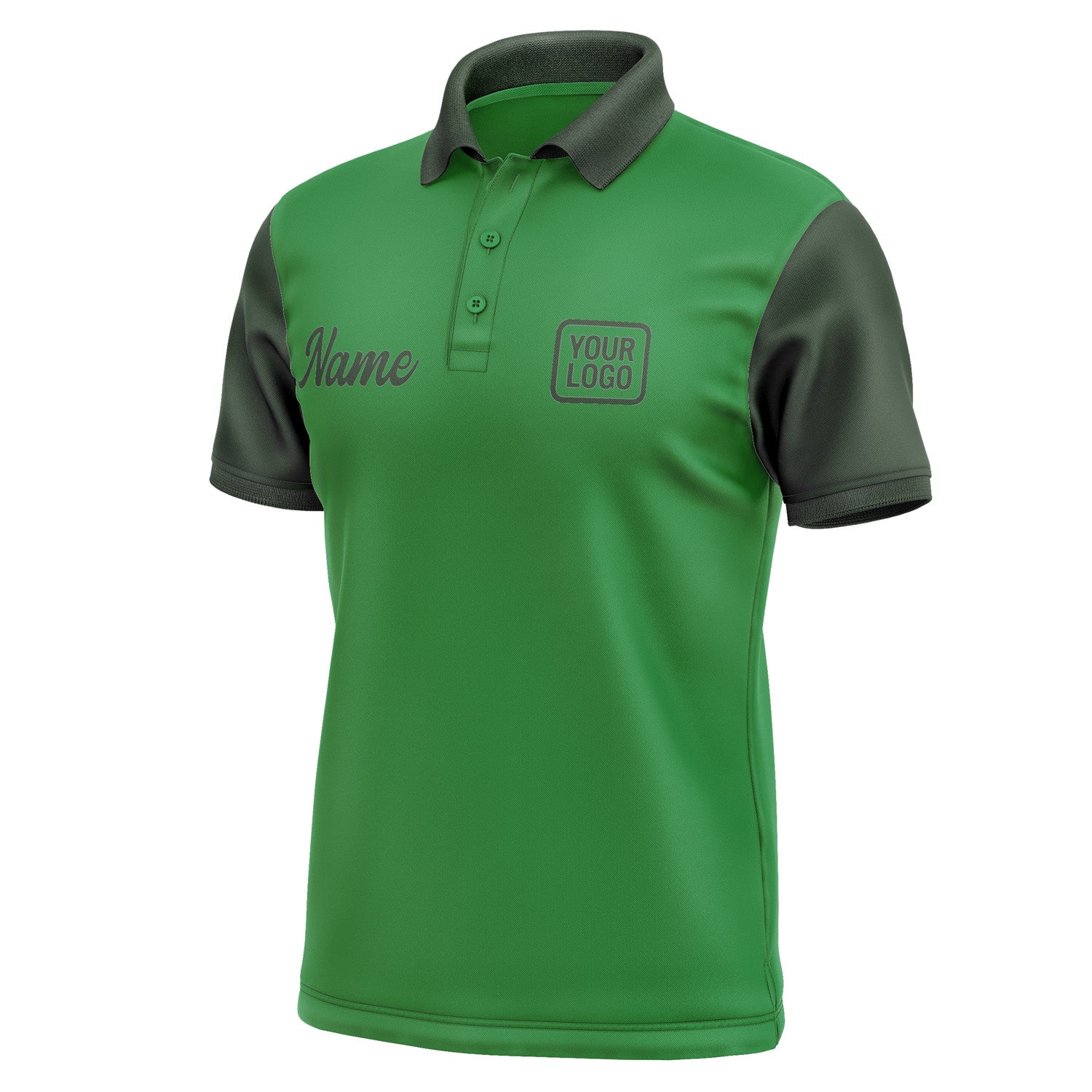 Custom Emerald Green Dark Green Short-Sleeve Polo Shirt PO240606B106