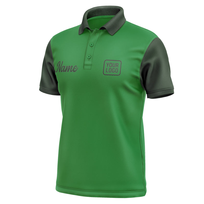 Custom Emerald Green Dark Green Short-Sleeve Polo Shirt PO240606B106