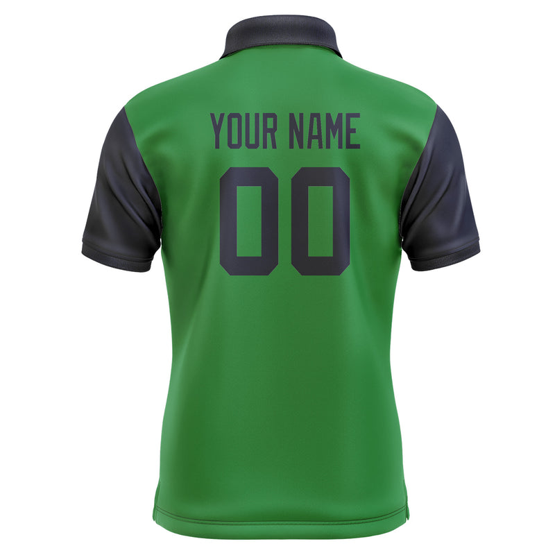 Custom Emerald Green Navy Short-Sleeve Polo Shirt PO241111B111
