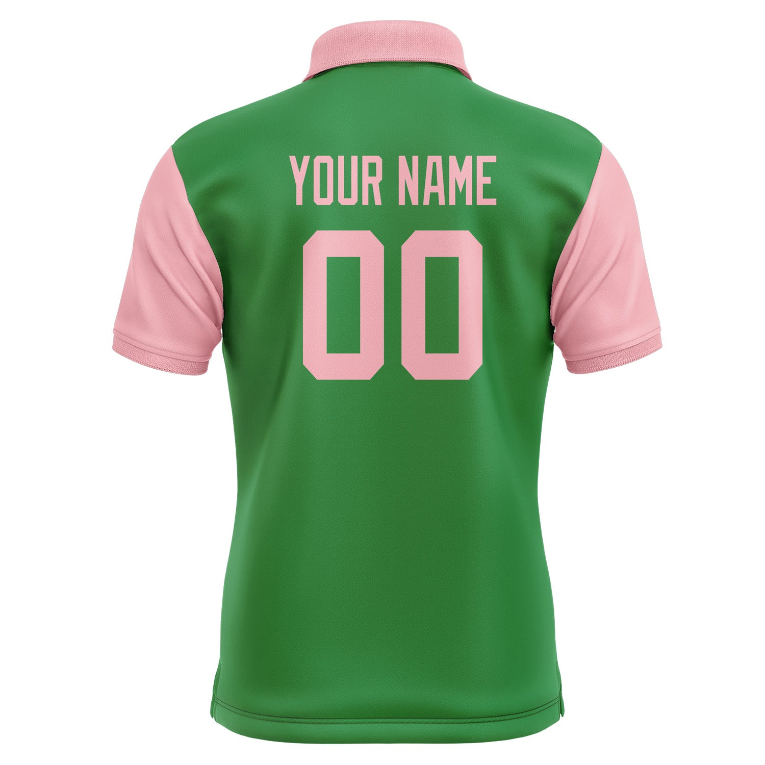 Custom Emerald Green Light Pink Short-Sleeve Polo Shirt PO242121B121