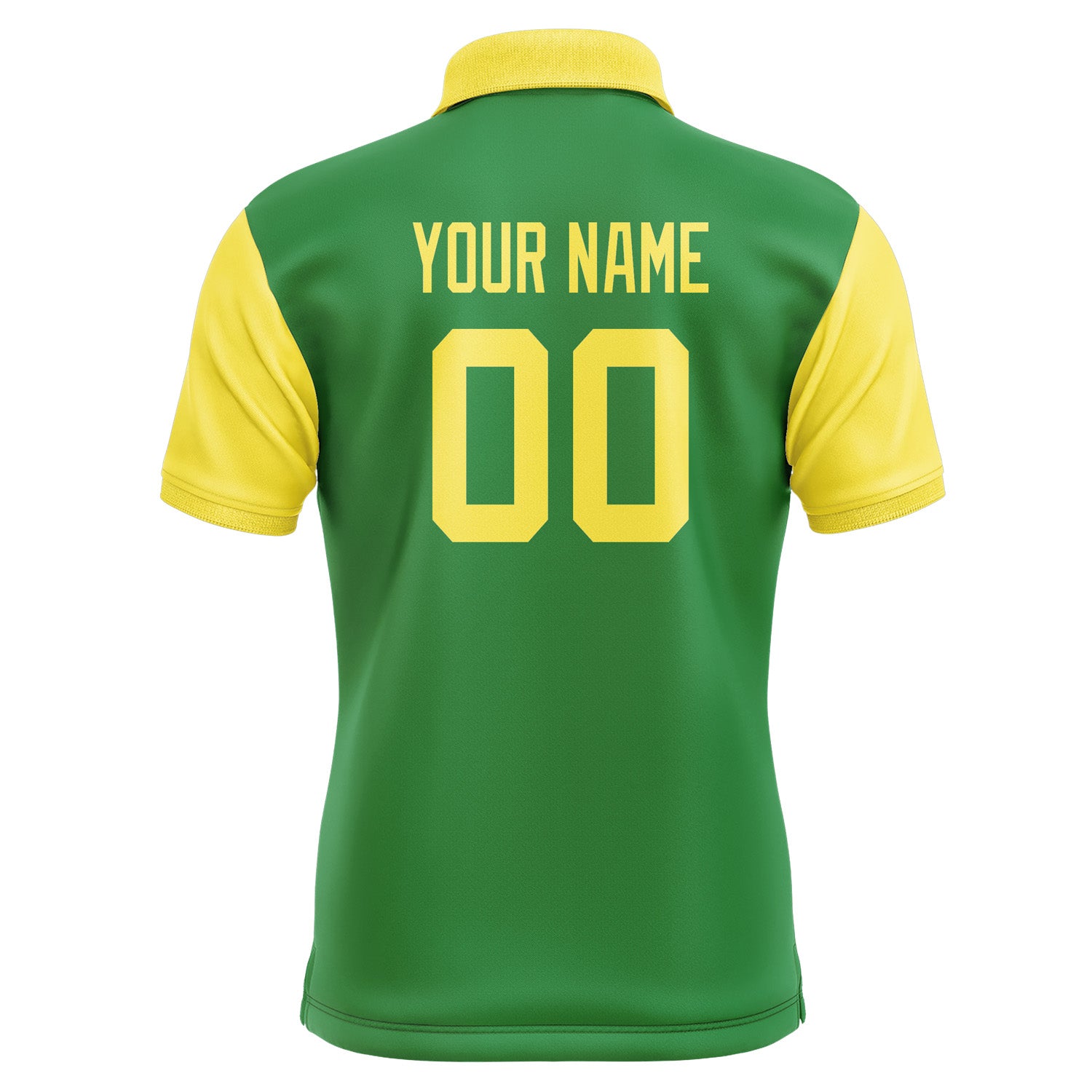 Custom Emerald Green Light Yellow Short-Sleeve Polo Shirt PO242626B126