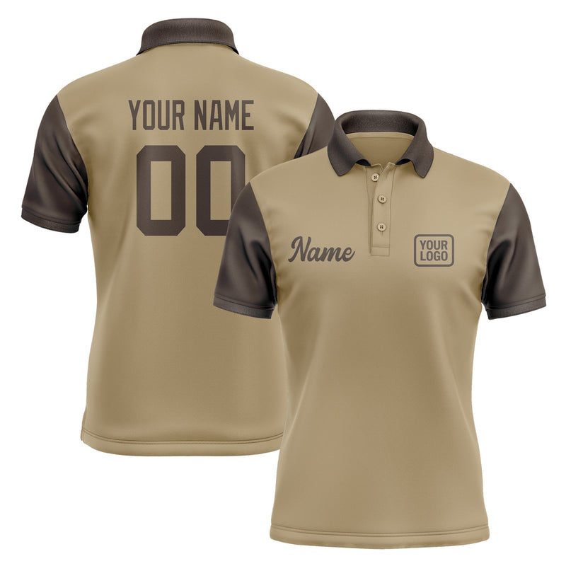 Custom Light Khaki Brown Short-Sleeve Polo Shirt PO250101B101