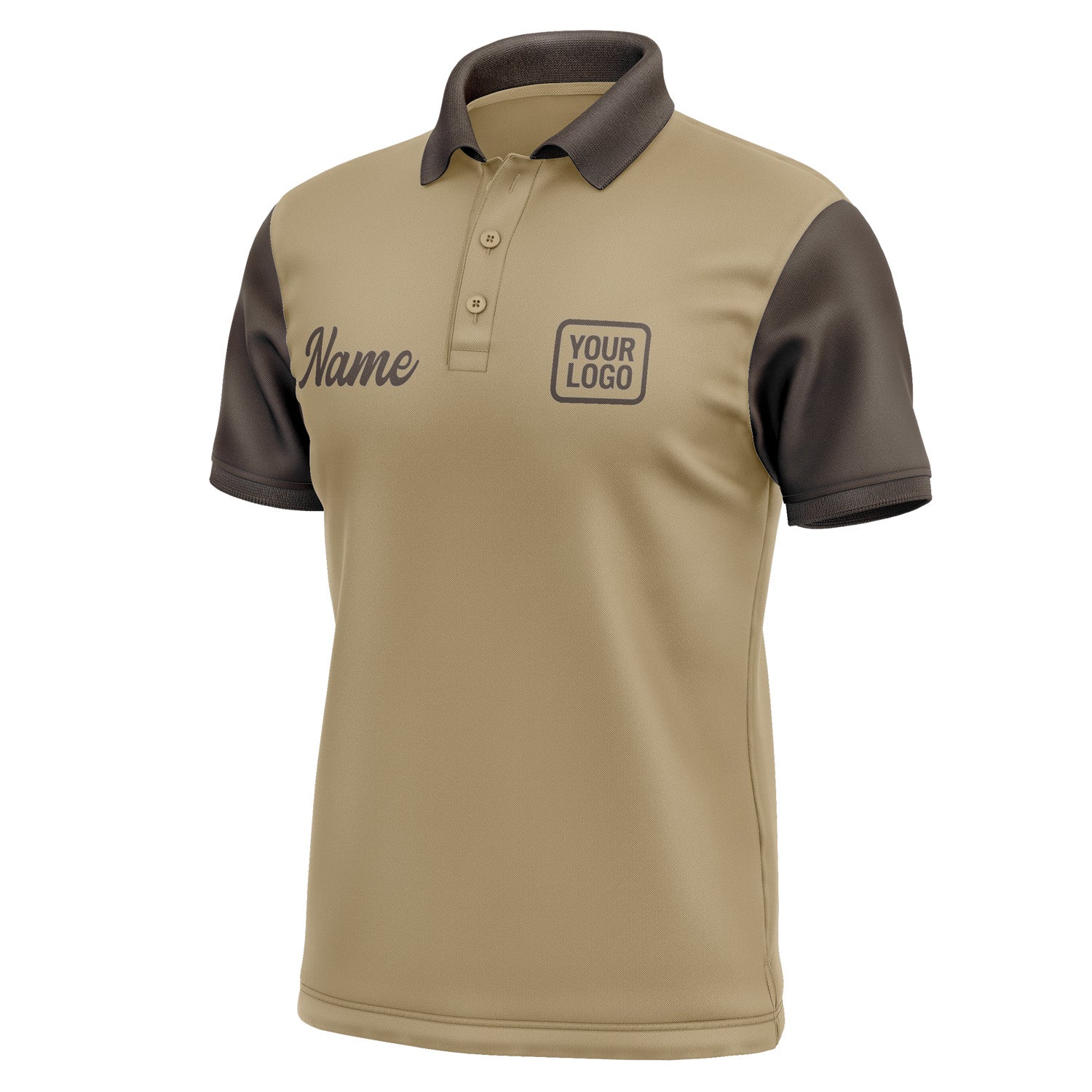 Custom Light Khaki Brown Short-Sleeve Polo Shirt PO250101B101