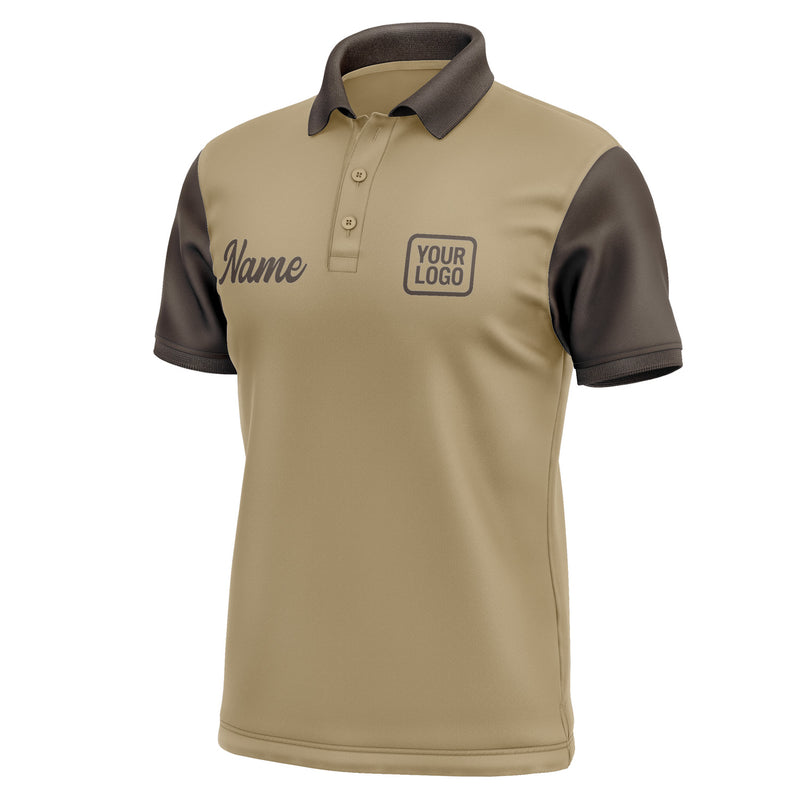 Custom Light Khaki Brown Short-Sleeve Polo Shirt PO250101B101