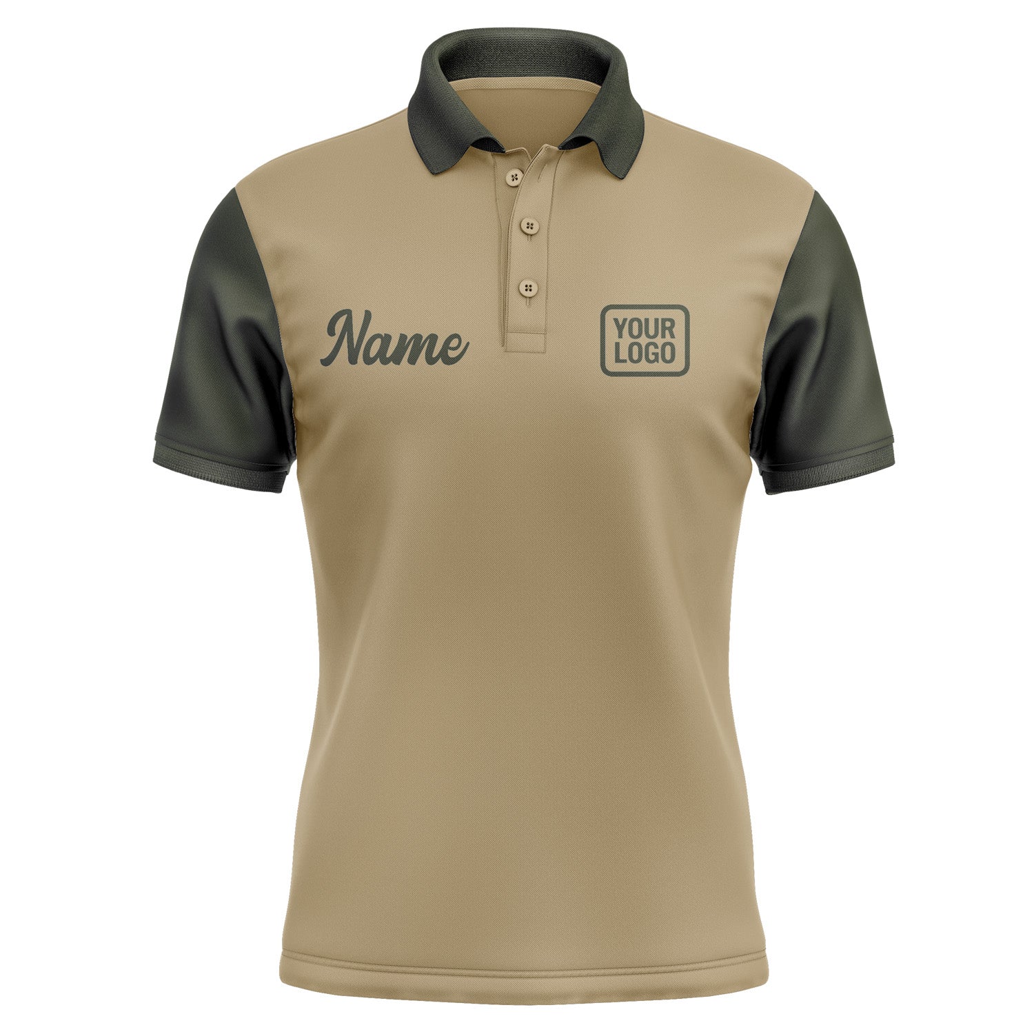 Custom Light Khaki Olive Short-Sleeve Polo Shirt PO250202B102