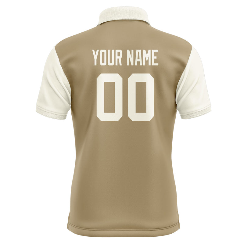 Custom Light Khaki Cream Short-Sleeve Polo Shirt PO250303B103