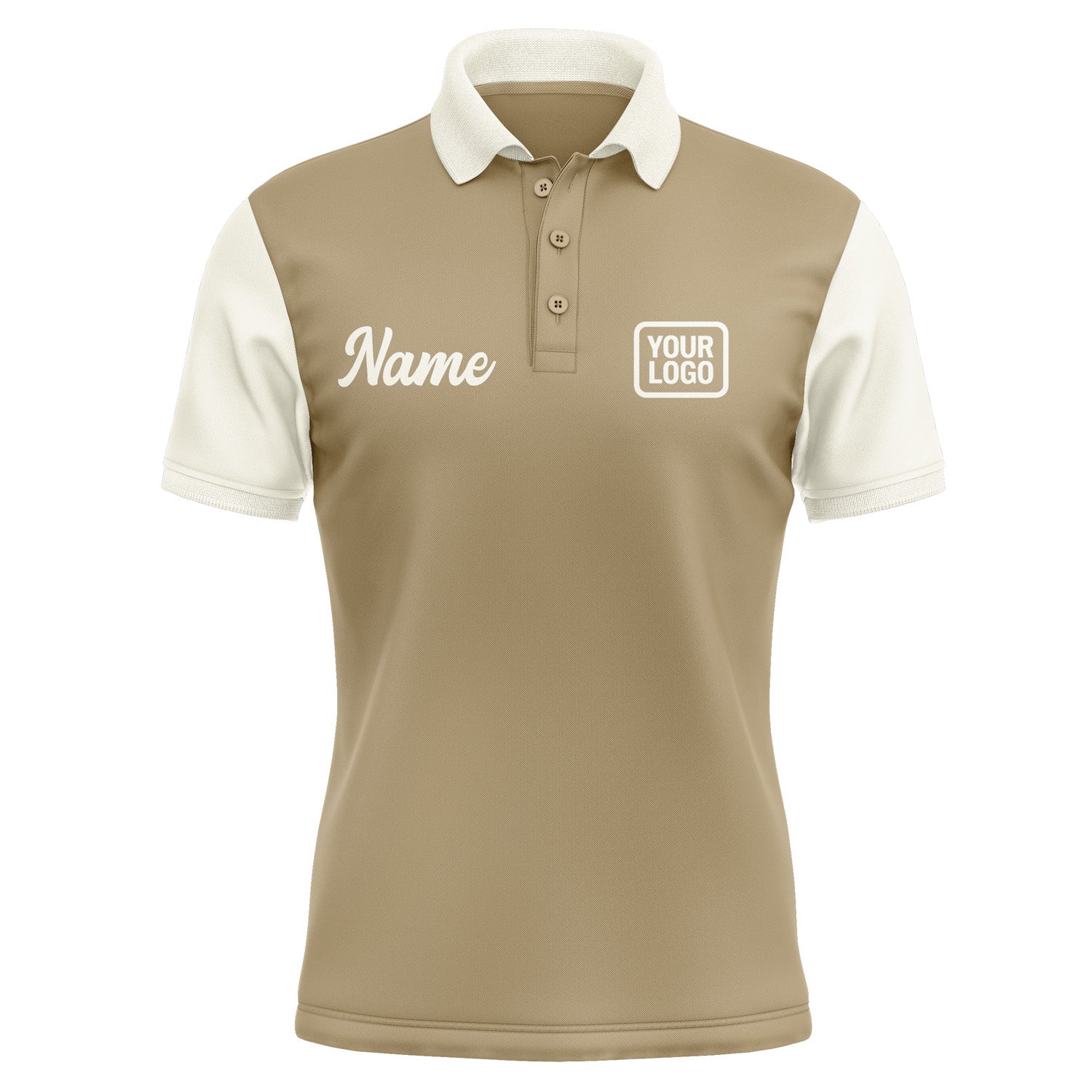 Custom Light Khaki Cream Short-Sleeve Polo Shirt PO250303B103