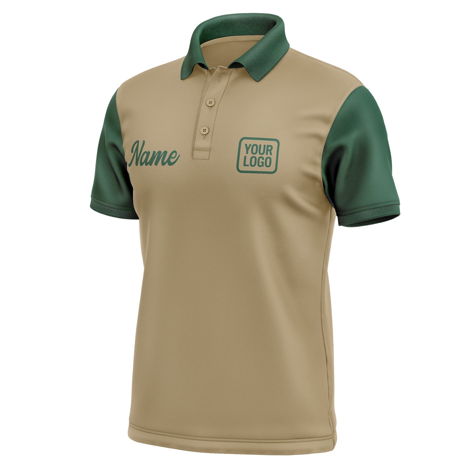 Custom Light Khaki Green Short-Sleeve Polo Shirt PO250505B105