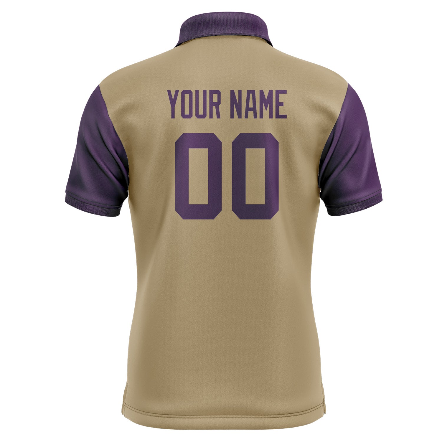 Custom Light Khaki Purple Short-Sleeve Polo Shirt PO250707B107