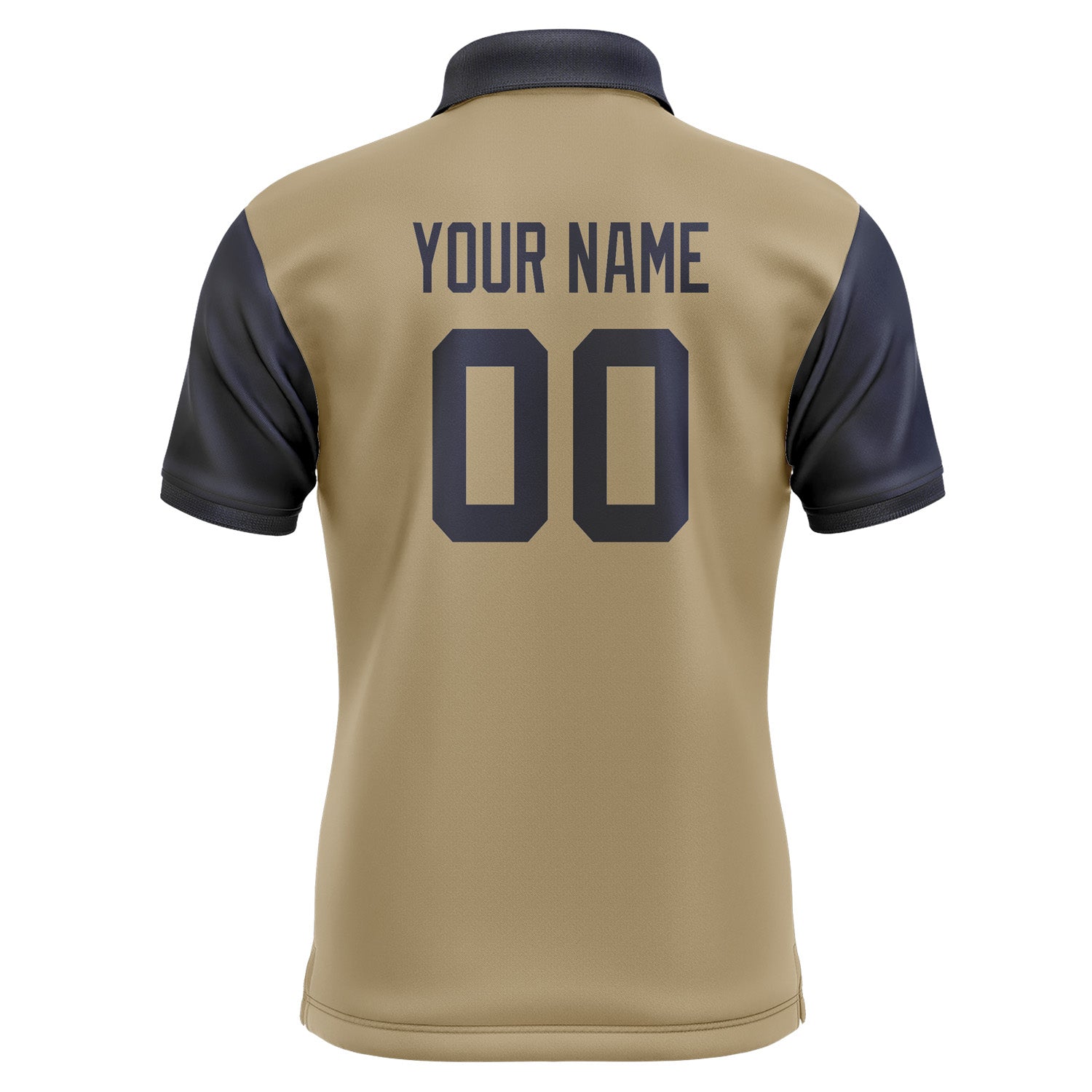 Custom Light Khaki Navy Short-Sleeve Polo Shirt PO251111B111