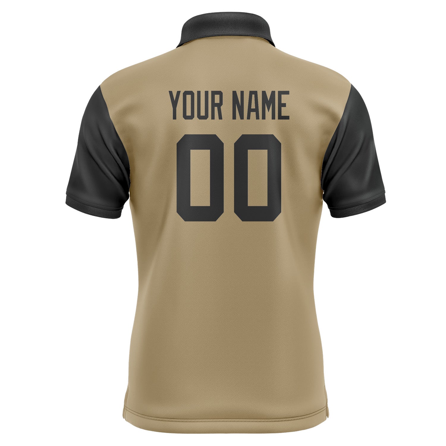 Custom Light Khaki Black Short-Sleeve Polo Shirt PO251717B117